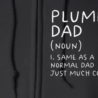 Plumber Dad Definition Funny Plumbing Full Zip Hoodie