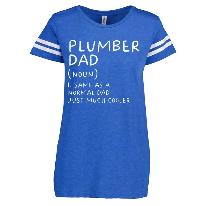 Plumber Dad Definition Funny Plumbing Enza Ladies Jersey Football T-Shirt