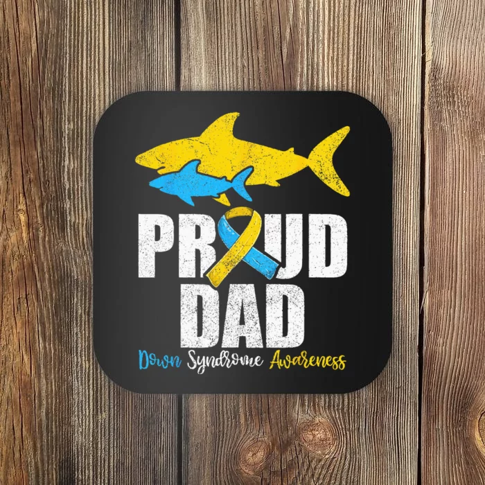 Proud Dad Down Syndrome Awareness Dad Shark Coaster