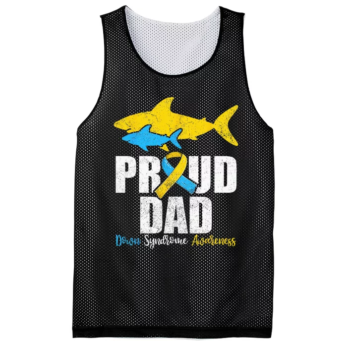 Proud Dad Down Syndrome Awareness Dad Shark Mesh Reversible Basketball Jersey Tank