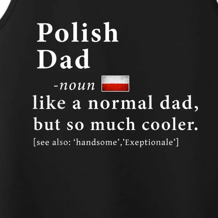 Polish Dad Definition Shirt Fathers Day Gift Flag Performance Tank