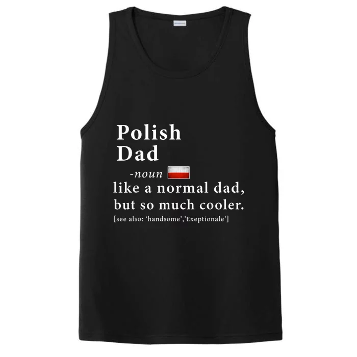 Polish Dad Definition Shirt Fathers Day Gift Flag Performance Tank