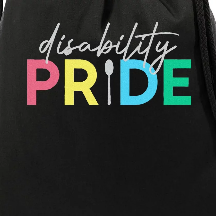 Proud Disabled Disability Pride Month Awareness Drawstring Bag