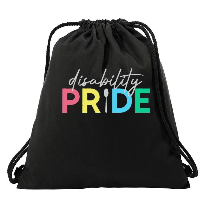 Proud Disabled Disability Pride Month Awareness Drawstring Bag