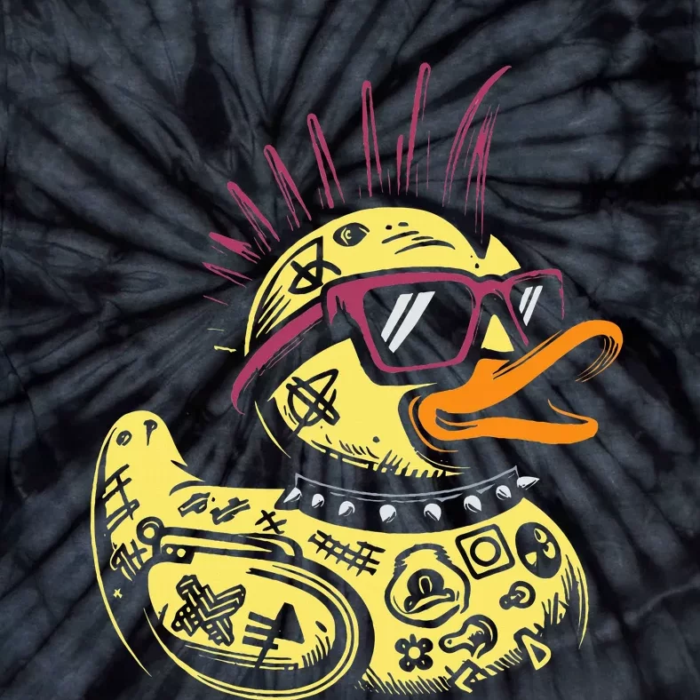 Punk Duck Duckling Punk Rocker Tie-Dye T-Shirt