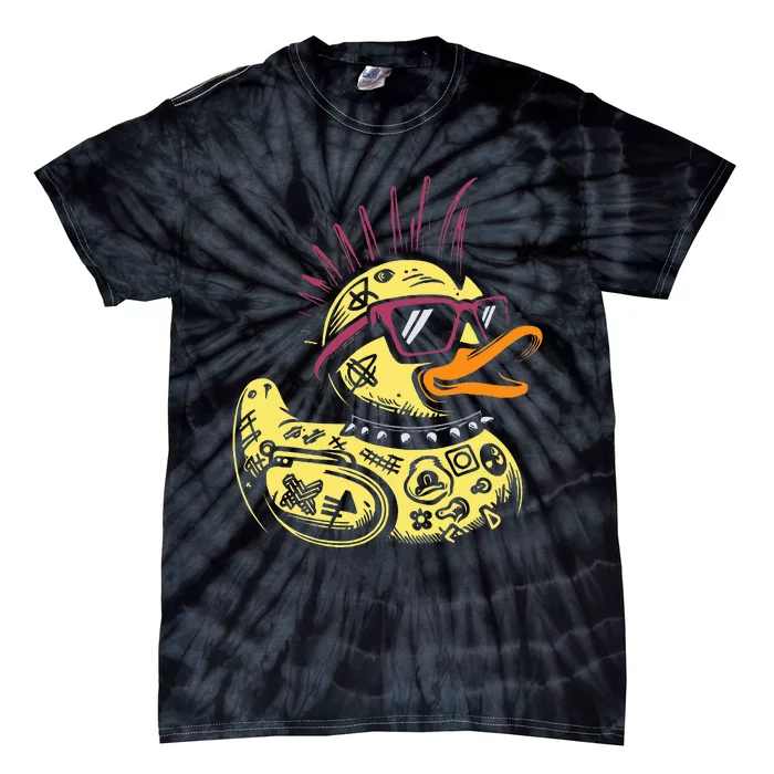 Punk Duck Duckling Punk Rocker Tie-Dye T-Shirt