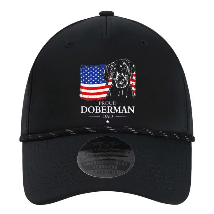 Proud Doberman Dad American Flag patriotic gift Dobie dog Performance The Dyno Cap