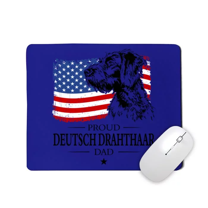 Proud Deutsch Drahthaar Dad American Flag Dog Funny Gift Mousepad