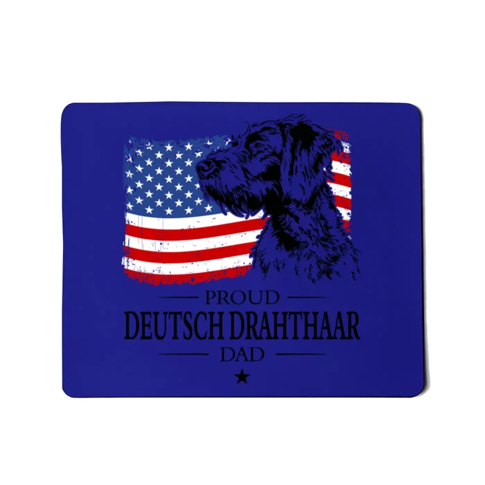 Proud Deutsch Drahthaar Dad American Flag Dog Funny Gift Mousepad