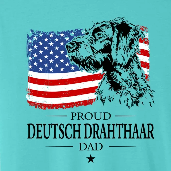 Proud Deutsch Drahthaar Dad American Flag Dog Funny Gift ChromaSoft Performance T-Shirt