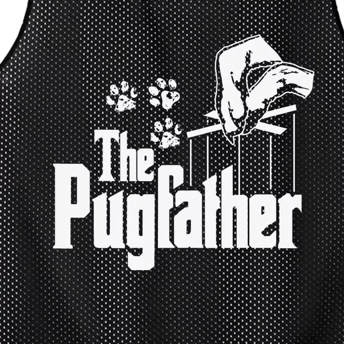 Pugfather Dog Dad Puppy Paw Print Funny Animal FathersDay Mesh Reversible Basketball Jersey Tank