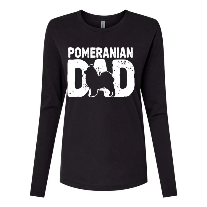 Pomeranian Dad Dog Lover Funny Pom Dog Owner Father Daddy Womens Cotton Relaxed Long Sleeve T-Shirt