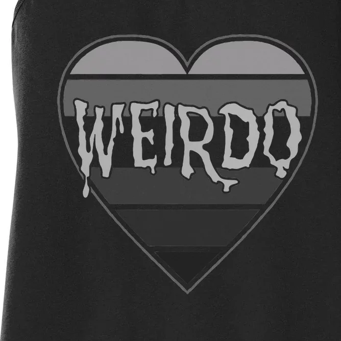 Punk Dark Emo Funny Goth Heavy Rock Music Weirdo Women's Racerback Tank