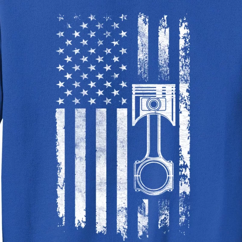 Piston Diesel Engine Us Flag Diesel Mechanic Cars Repair Cool Gift Tall Sweatshirt