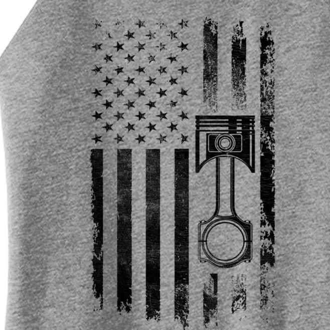 Piston Diesel Engine Us Flag Diesel Mechanic Cars Repair Cool Gift Women’s Perfect Tri Rocker Tank