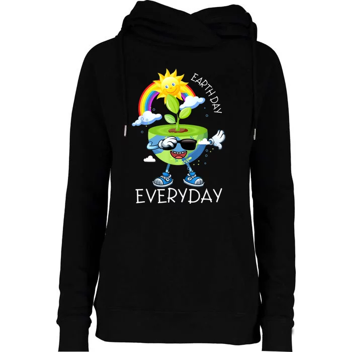 Planet Dabbing Earth Day Everyday Womens Funnel Neck Pullover Hood