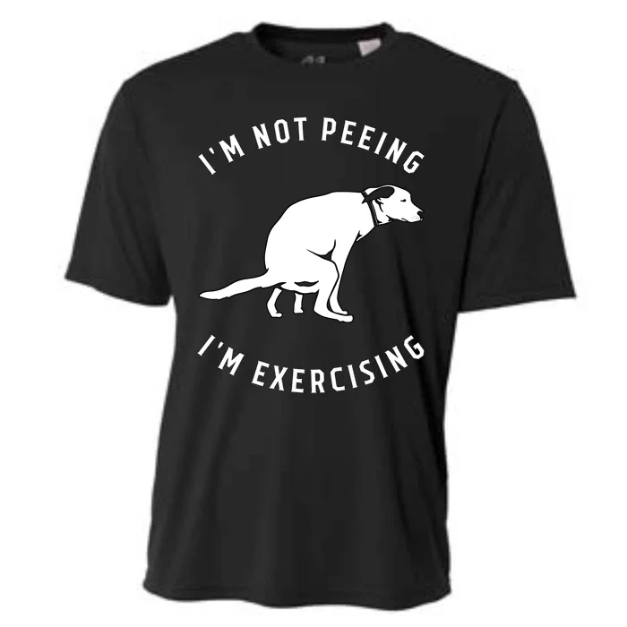 Peeing Dog Exercise IM Not Peeing IM Exercising Gym Funny Cooling Performance Crew T-Shirt