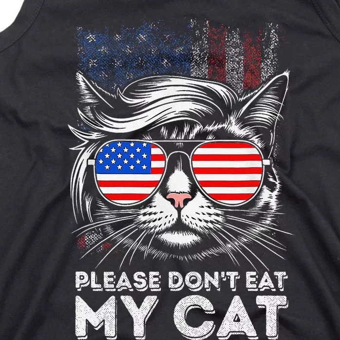 Please DonT Eat My Cat Funny Strange News Us Flag Sarcastic Tank Top