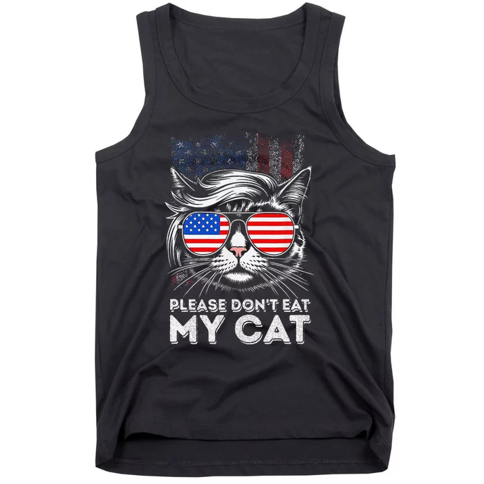 Please DonT Eat My Cat Funny Strange News Us Flag Sarcastic Tank Top