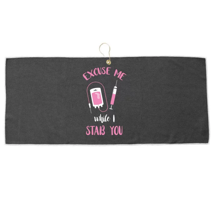 Phlebotomy Doctor Excuse Me Syringe Blood Phlebotomist Large Microfiber Waffle Golf Towel