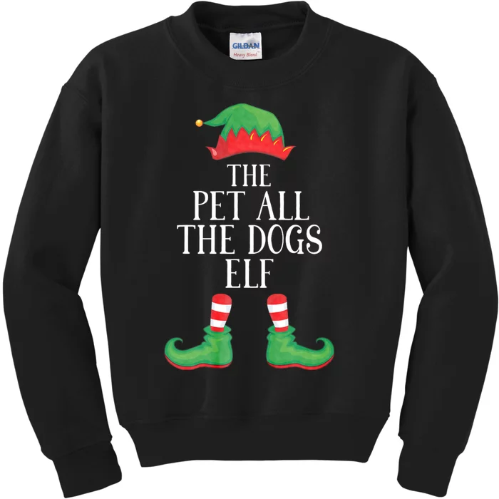 Pets Dogs Elf Matching Group Xmas Funny Family Christmas Kids Sweatshirt