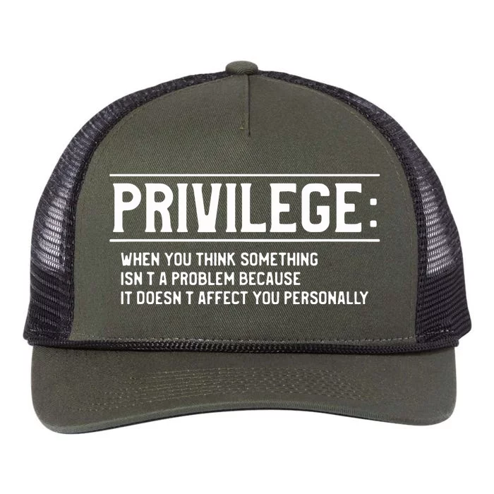 Privilege Definition Equality And Civil Rights Retro Rope Trucker Hat Cap