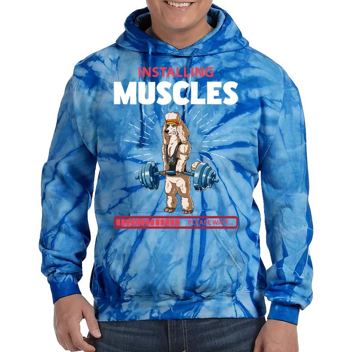 Poodle Deadlift Fitness Gym Weightlifting Gift Tie Dye Hoodie