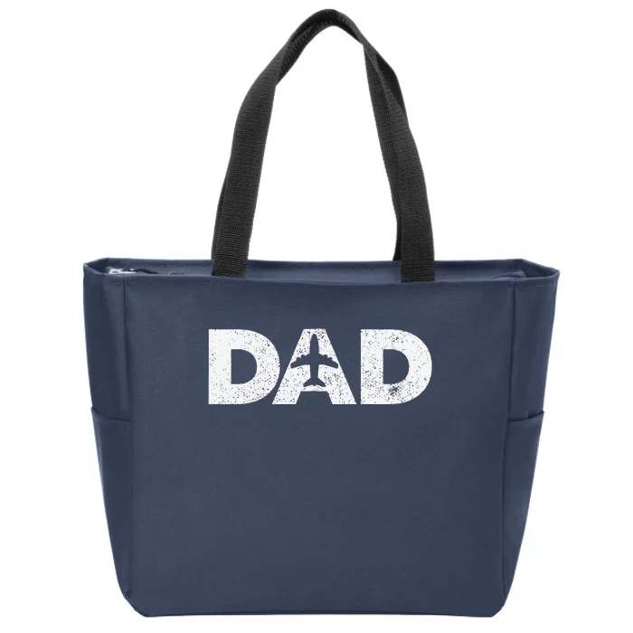 Pilot Dad Fathers Day Gift For Airplane And Aviation Lover Zip Tote Bag