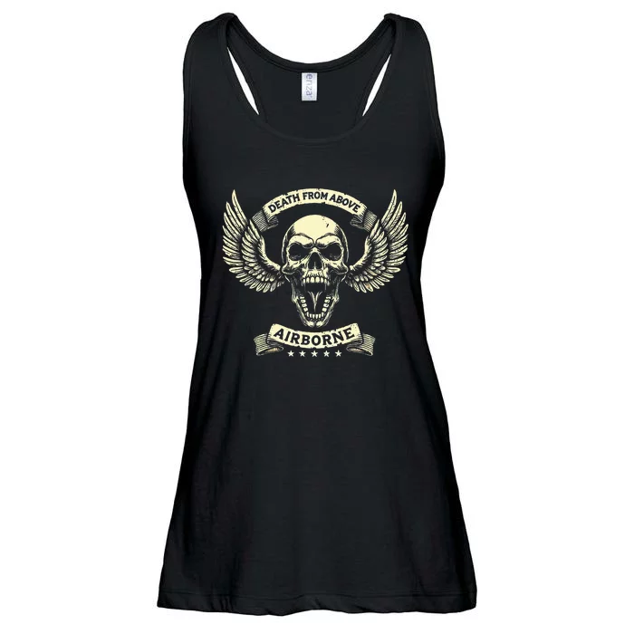 Paratrooper Death From Above Airborne Veteran Gift Ladies Essential Flowy Tank