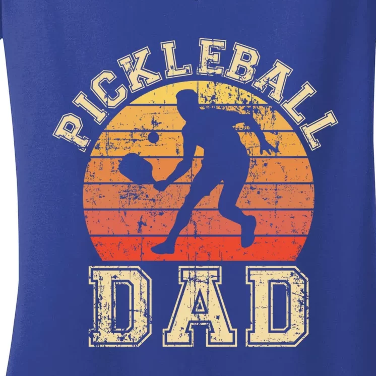 Pickleball Dad Funny Love Pickleball Player Father Daddy Funny Gift Women's V-Neck T-Shirt