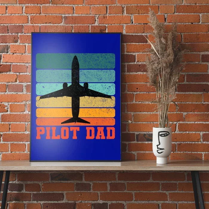 Pilot Dad Father Sunset Colour Plane Cute Gift Poster