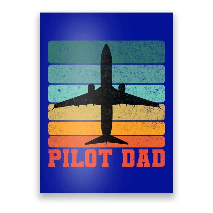 Pilot Dad Father Sunset Colour Plane Cute Gift Poster