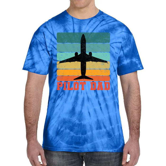 Pilot Dad Father Sunset Colour Plane Cute Gift Tie-Dye T-Shirt