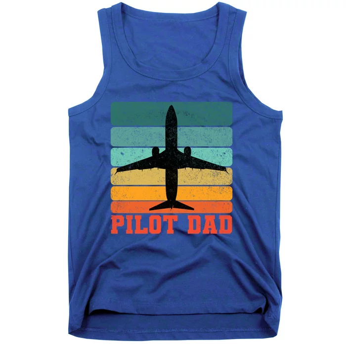 Pilot Dad Father Sunset Colour Plane Cute Gift Tank Top