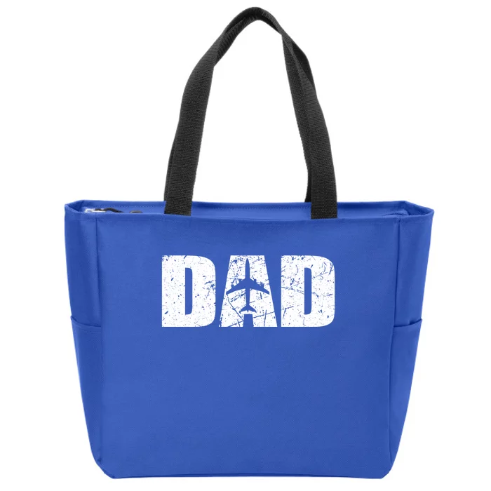 Pilot Dad Fathers Day Irplane And Aviation Lover Gift Zip Tote Bag