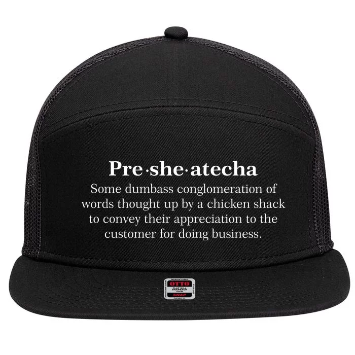 Presheatecha Definition Funny Word Mashup 7 Panel Mesh Trucker Snapback Hat