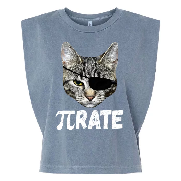 Pi Day Funny Cat Pirate Garment-Dyed Women's Muscle Tee