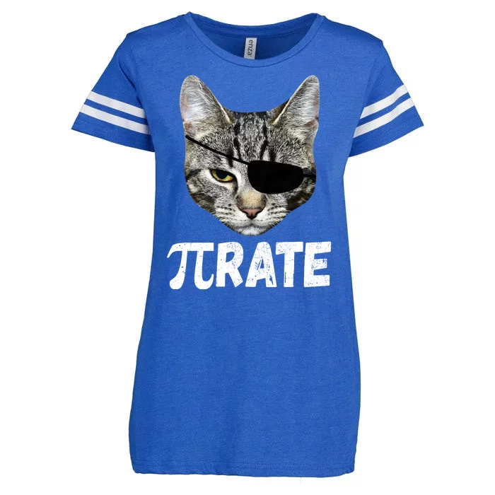 Pi Day Funny Cat Pirate Enza Ladies Jersey Football T-Shirt