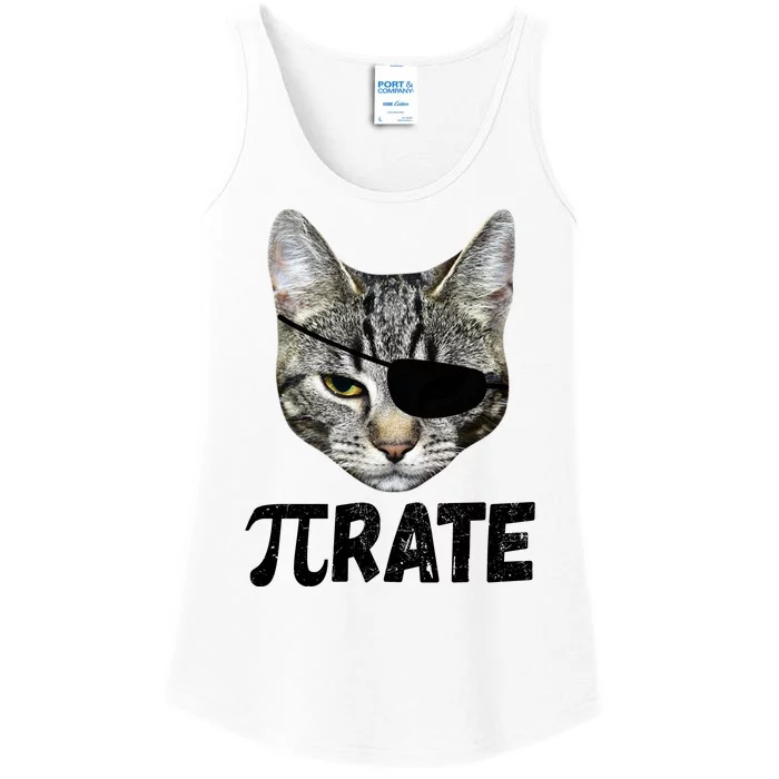 Pi Day Funny Cat Pirate Ladies Essential Tank