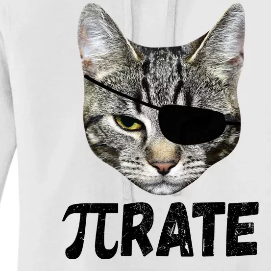 Pi Day Funny Cat Pirate Women's Pullover Hoodie