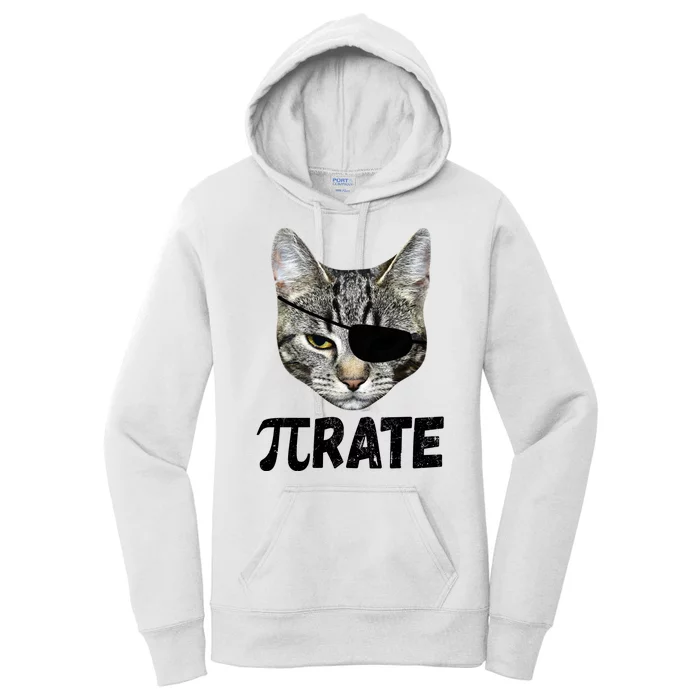 Pi Day Funny Cat Pirate Women's Pullover Hoodie