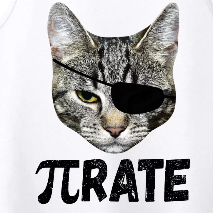 Pi Day Funny Cat Pirate Performance Tank