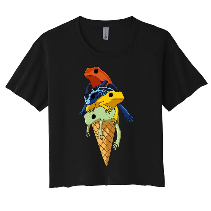 P.O.I.S.O.N Dart Frogs Ice Cream Women's Crop Top Tee