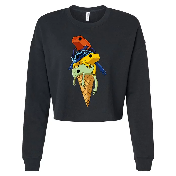 P.O.I.S.O.N Dart Frogs Ice Cream Cropped Pullover Crew