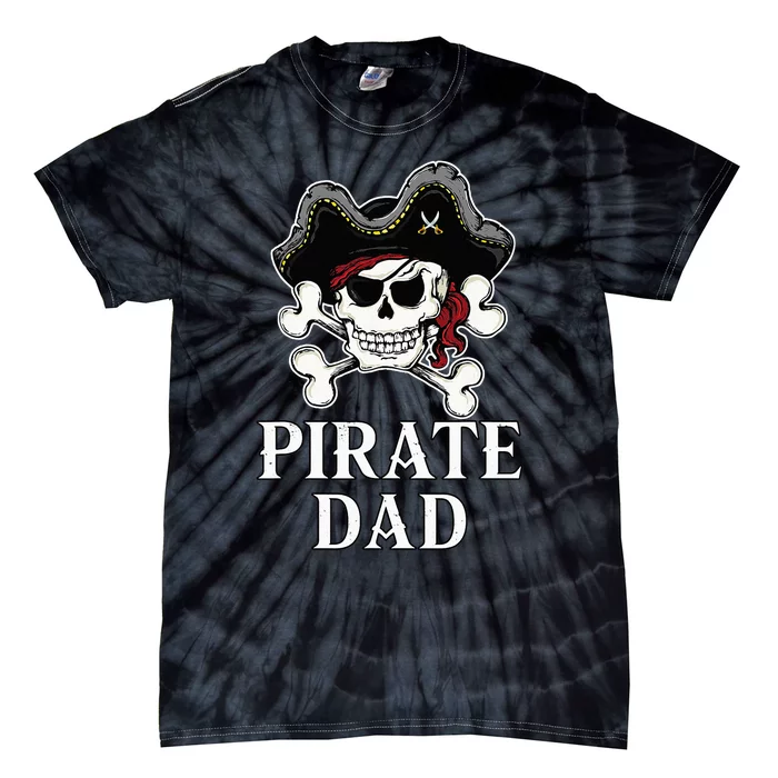 Pirate Dad Funny Halloween Costume Pirate Family Matching Tie-Dye T-Shirt