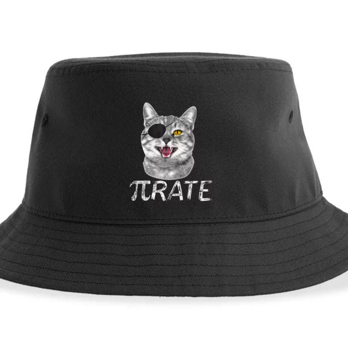 Pi Day Funny Math Science Cat Pirate Sustainable Bucket Hat