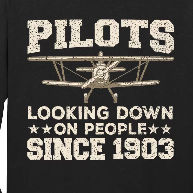 Pilot Design For Women Aviation Airplane Pilot Tall Long Sleeve T-Shirt