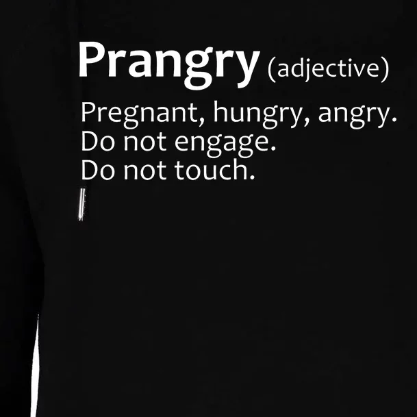 Prangry Definition Funny Pregnancy Announcement Womens Funnel Neck Pullover Hood