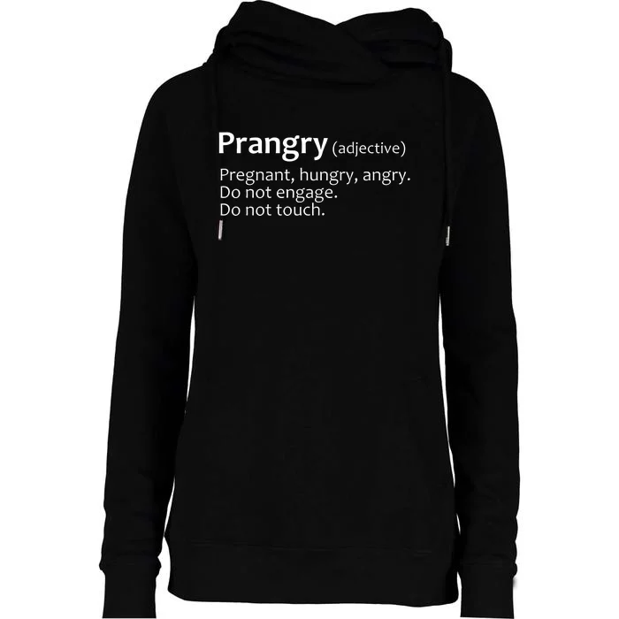 Prangry Definition Funny Pregnancy Announcement Womens Funnel Neck Pullover Hood