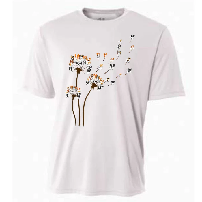 Papillon Dogs Flower Fly Dandelion Dog Mama Dog Lover Cooling Performance Crew T-Shirt